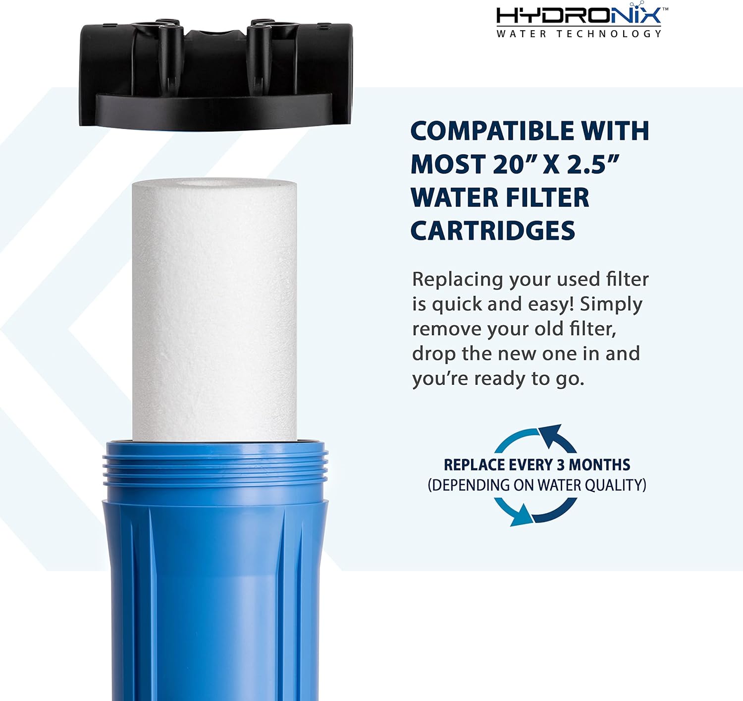 Hydronix SDC-25-2005 Whole House, RO Systems or Commercial Use Sediment Water Filter Cartridge 2.5" x 20" - 5 micron