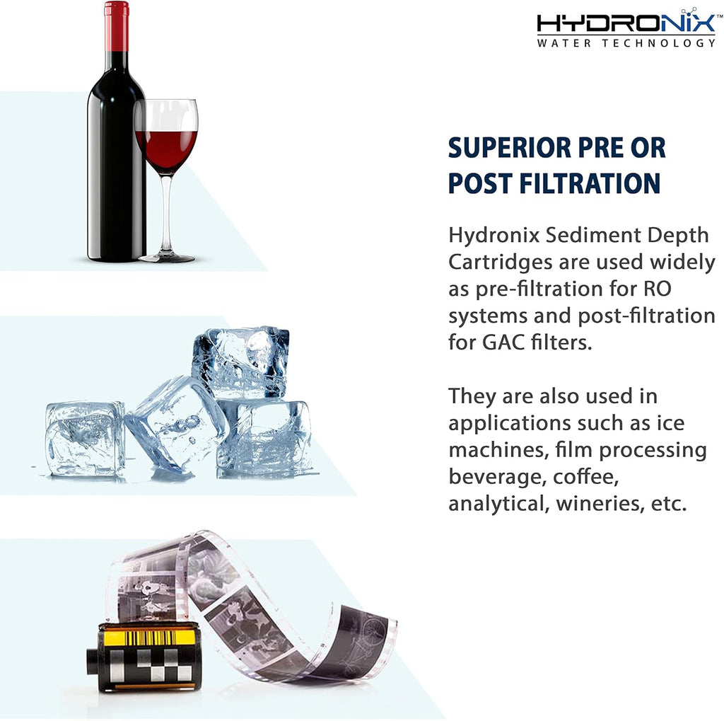 Hydronix SDC-25-2005 Whole House, RO Systems or Commercial Use Sediment Water Filter Cartridge 2.5" x 20" - 5 micron